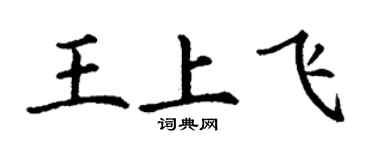 丁谦王上飞楷书个性签名怎么写