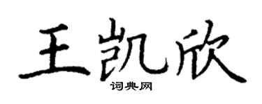 丁谦王凯欣楷书个性签名怎么写