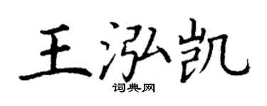 丁谦王泓凯楷书个性签名怎么写