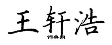 丁谦王轩浩楷书个性签名怎么写