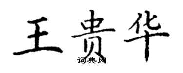 丁谦王贵华楷书个性签名怎么写