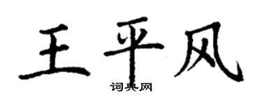 丁谦王平风楷书个性签名怎么写