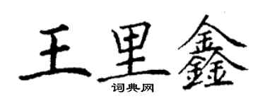 丁谦王里鑫楷书个性签名怎么写