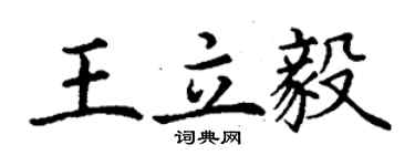 丁谦王立毅楷书个性签名怎么写