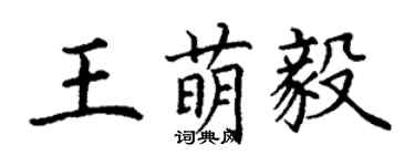 丁谦王萌毅楷书个性签名怎么写
