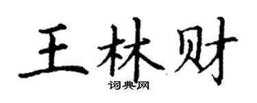 丁谦王林财楷书个性签名怎么写