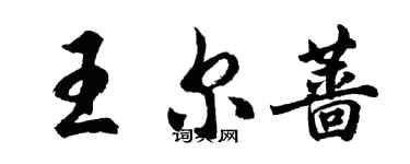胡问遂王尔蔷行书个性签名怎么写