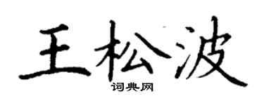 丁谦王松波楷书个性签名怎么写