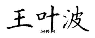丁谦王叶波楷书个性签名怎么写