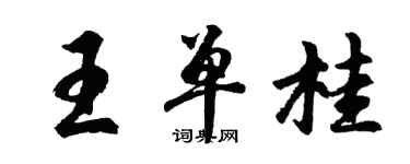 胡问遂王单桂行书个性签名怎么写