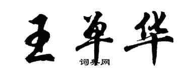 胡问遂王单华行书个性签名怎么写