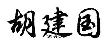 胡问遂胡建国行书个性签名怎么写