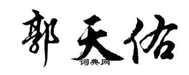 胡问遂郭天佑行书个性签名怎么写