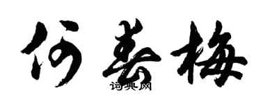 胡问遂何春梅行书个性签名怎么写