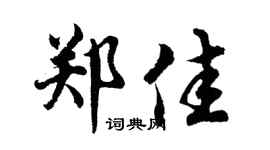 胡问遂郑佳行书个性签名怎么写