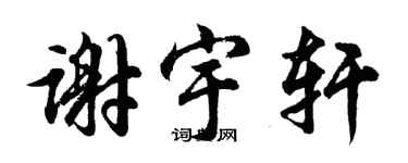 胡问遂谢宇轩行书个性签名怎么写