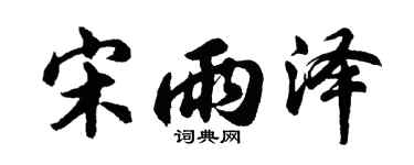胡问遂宋雨泽行书个性签名怎么写