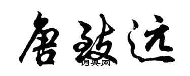 胡问遂唐致远行书个性签名怎么写