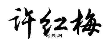胡问遂许红梅行书个性签名怎么写