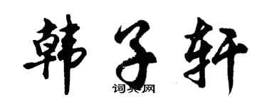 胡问遂韩子轩行书个性签名怎么写
