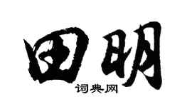 胡问遂田明行书个性签名怎么写