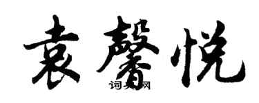 胡问遂袁馨悦行书个性签名怎么写