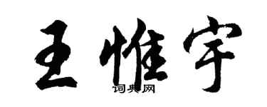 胡问遂王惟宇行书个性签名怎么写