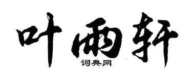 胡问遂叶雨轩行书个性签名怎么写