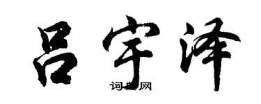 胡问遂吕宇泽行书个性签名怎么写