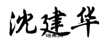 胡问遂沈建华行书个性签名怎么写