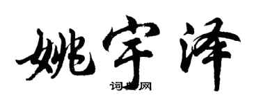 胡问遂姚宇泽行书个性签名怎么写