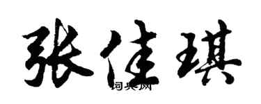 胡问遂张佳琪行书个性签名怎么写