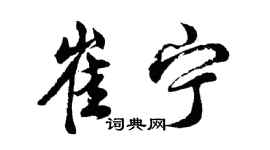 胡问遂崔宁行书个性签名怎么写