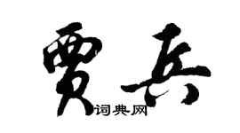胡问遂贾兵行书个性签名怎么写