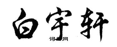 胡问遂白宇轩行书个性签名怎么写