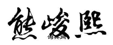 胡问遂熊峻熙行书个性签名怎么写