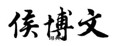 胡问遂侯博文行书个性签名怎么写