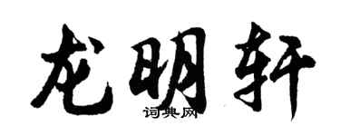 胡问遂龙明轩行书个性签名怎么写