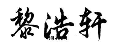 胡问遂黎浩轩行书个性签名怎么写
