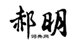 胡问遂郝明行书个性签名怎么写