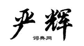 胡问遂严辉行书个性签名怎么写