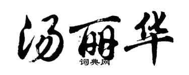 胡问遂汤丽华行书个性签名怎么写
