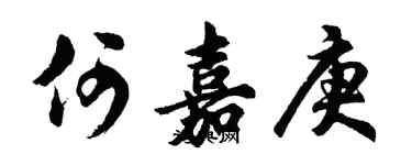 胡问遂何嘉庚行书个性签名怎么写