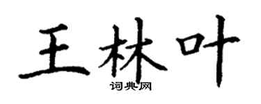 丁谦王林叶楷书个性签名怎么写