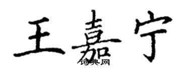 丁谦王嘉宁楷书个性签名怎么写