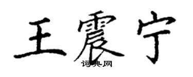 丁谦王震宁楷书个性签名怎么写