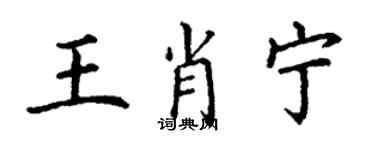 丁谦王肖宁楷书个性签名怎么写