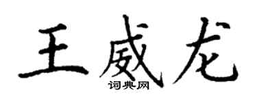 丁谦王威龙楷书个性签名怎么写