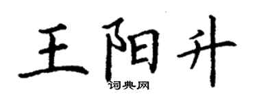 丁谦王阳升楷书个性签名怎么写