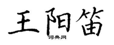 丁谦王阳笛楷书个性签名怎么写